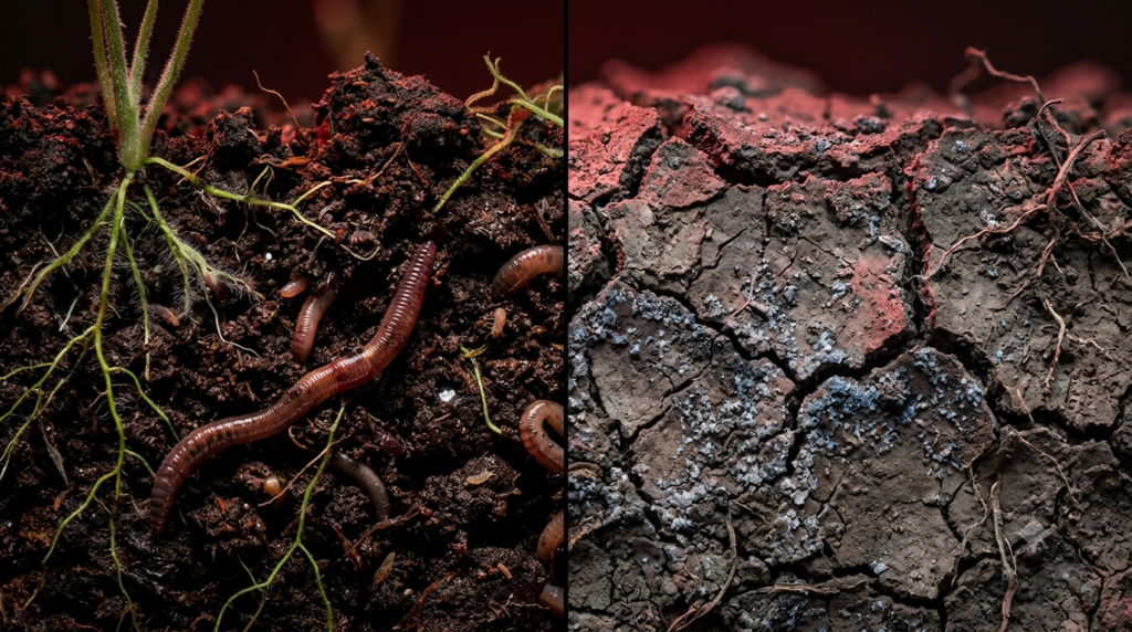 Gradinarit organic fara iluzii comparatie sol fertil bogat vs sol saracit